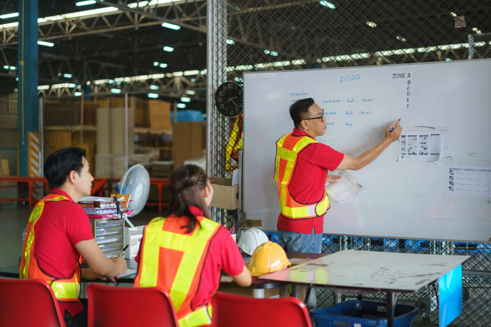 A trainer teaching a class