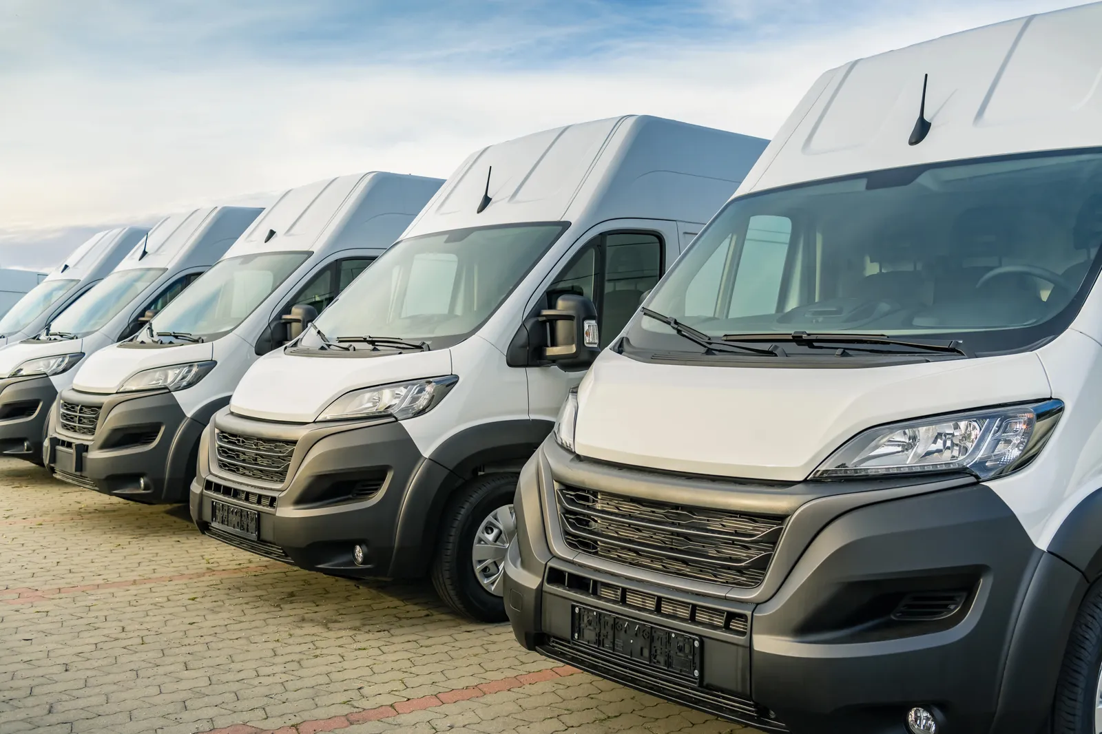 A row of service vans